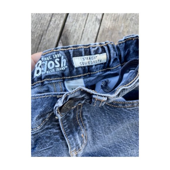 Y2K Oshkosh B'Gosh Denim Blue Jeans Straight Whiskering Fade Adjustable Sz 12S - Picture 3 of 7